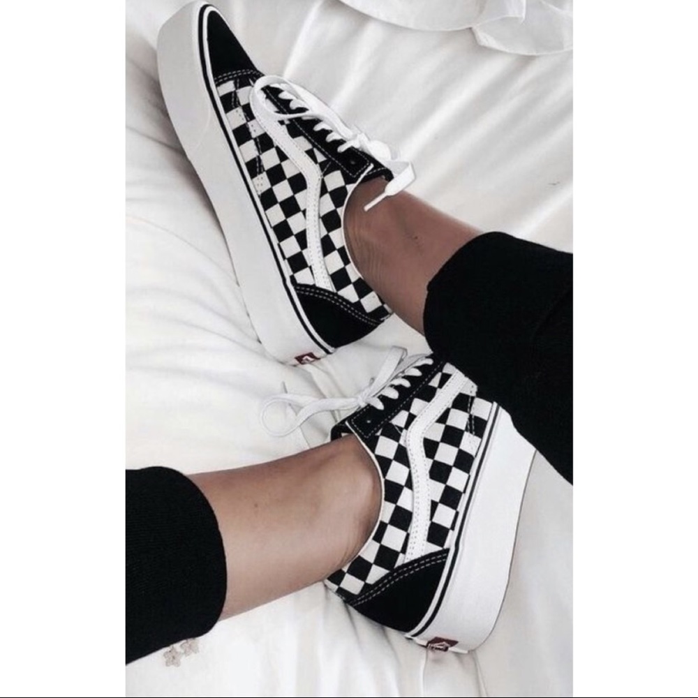 Vans Old Skool Checkered Platform Shoes